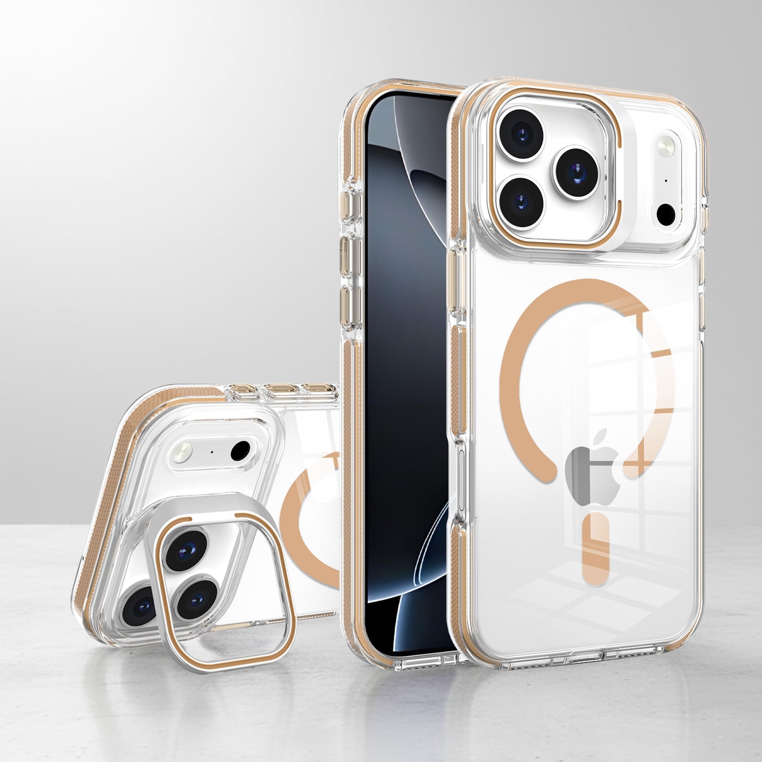 Basics - iPhone 17 Pro Cover - Clear Kickstand