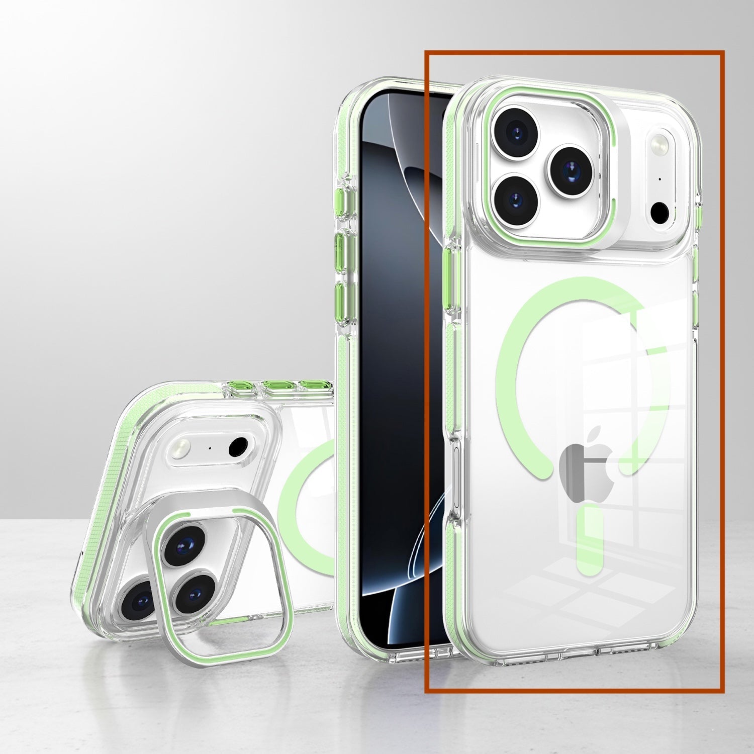 Basics - iPhone 17 Pro Cover - Clear Kickstand