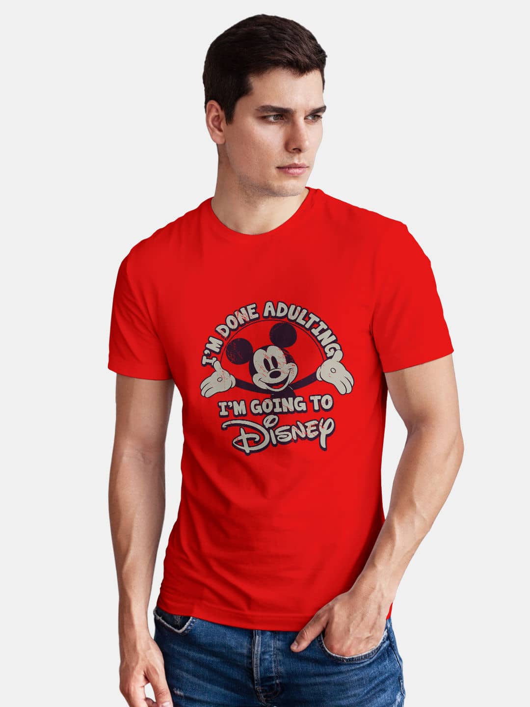 Way to Disneyland - Mens T-Shirt Red XXL