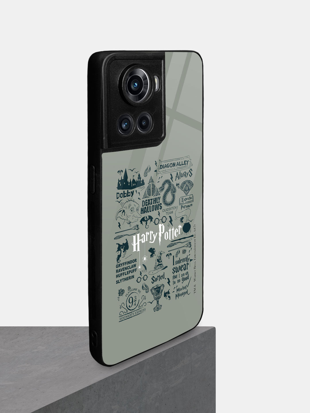 Harry Potter Infographic Grey - OnePlus 10R Glass Cover