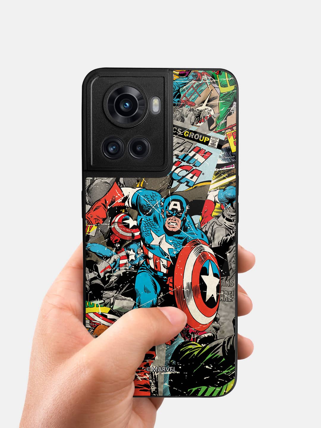 Comic Captain America - OnePlus 10R Glass Cover