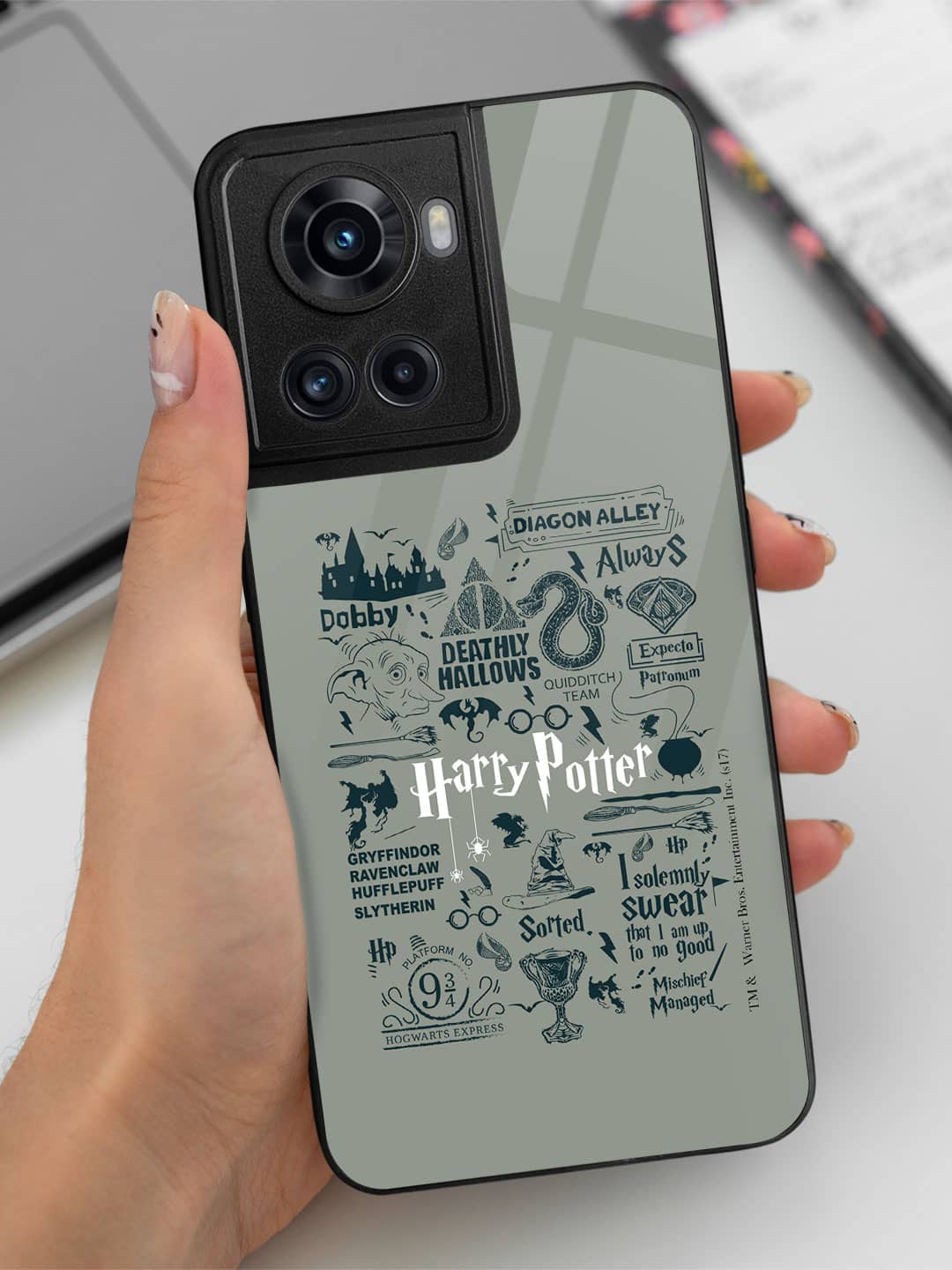 Harry Potter Infographic Grey - OnePlus 10R Glass Cover