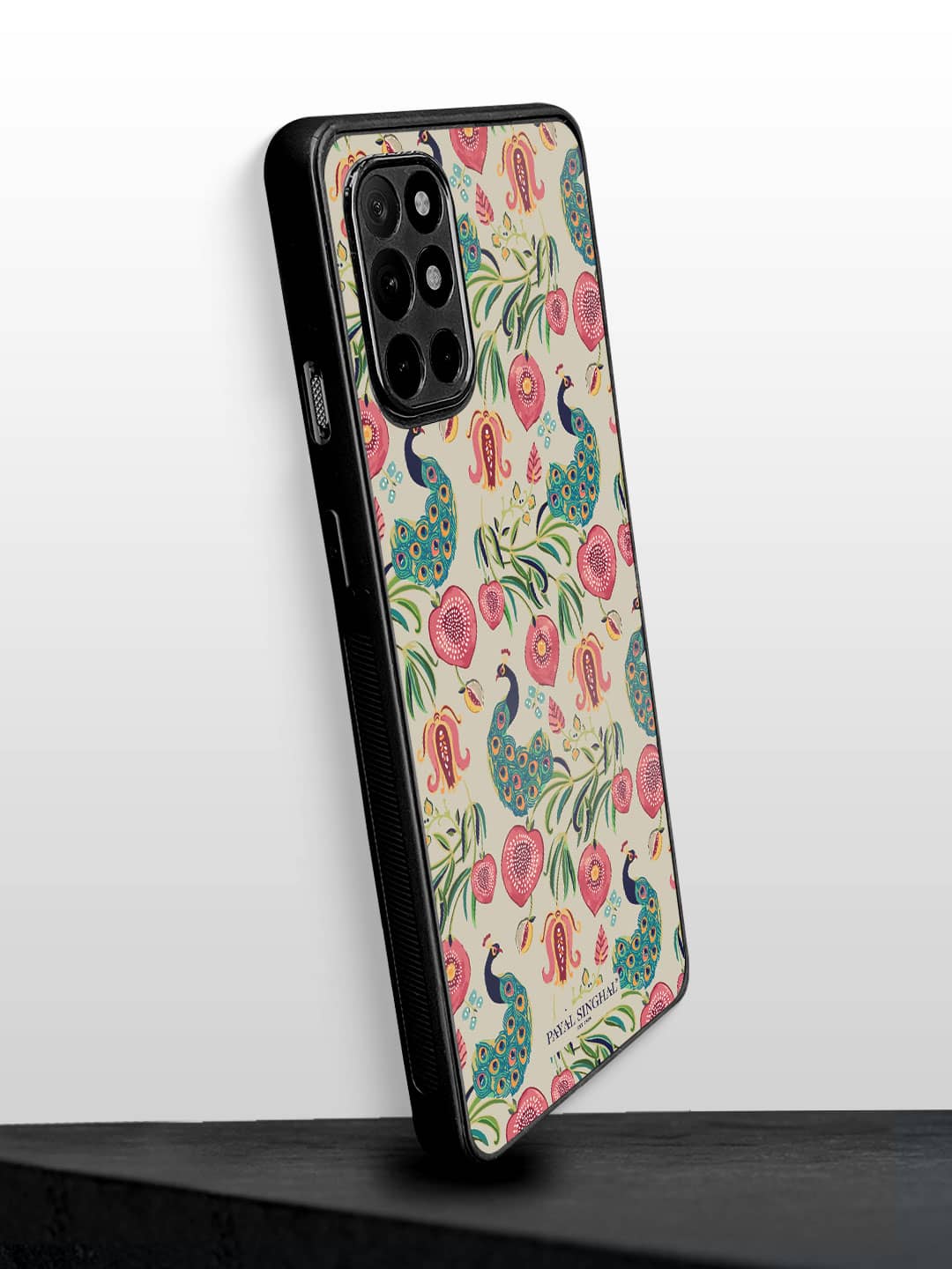 Payal Singhal Anaar and Mor Beige - OnePlus 8T Bumper Cover