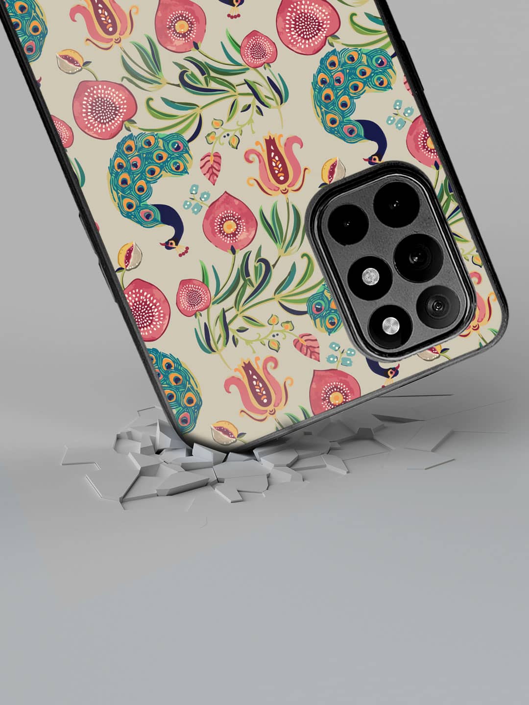 Payal Singhal Anaar and Mor Beige - OnePlus 8T Bumper Cover