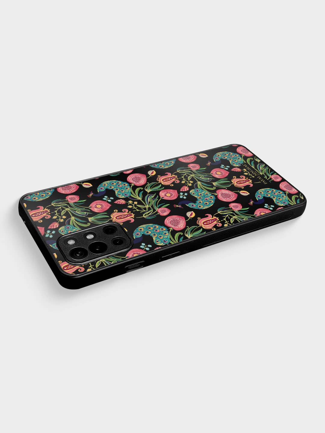 Payal Singhal Anaar and Mor Black - OnePlus 9R Bumper Cover