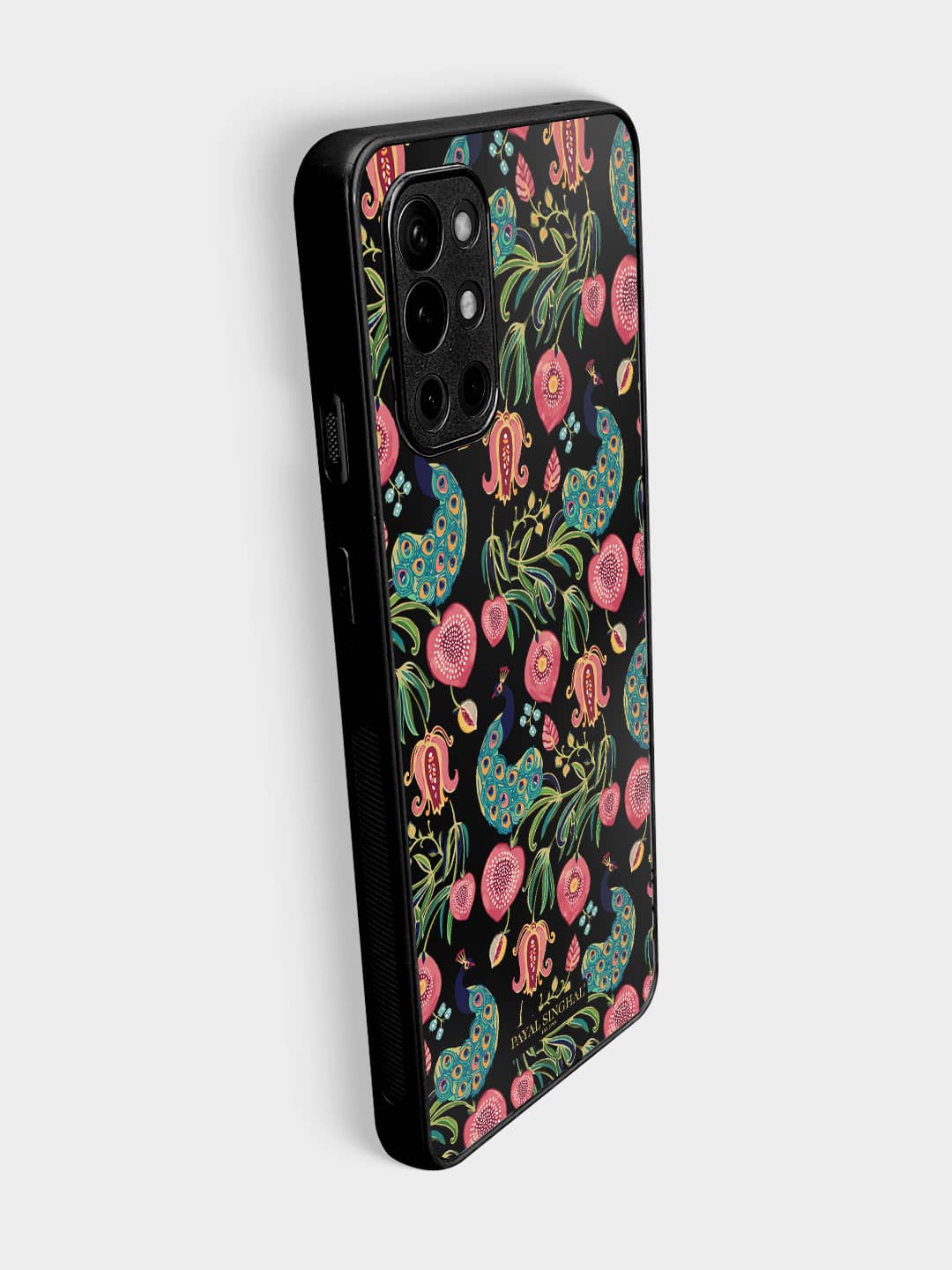 Payal Singhal Anaar and Mor Black - OnePlus 9R Bumper Cover