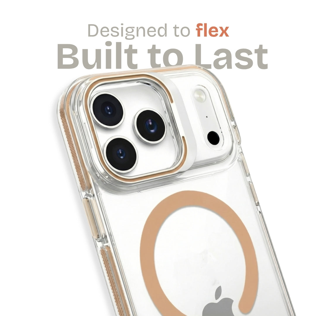 Clear Kickstand iPhone Case for iPhone 17 Orange | Macmerise