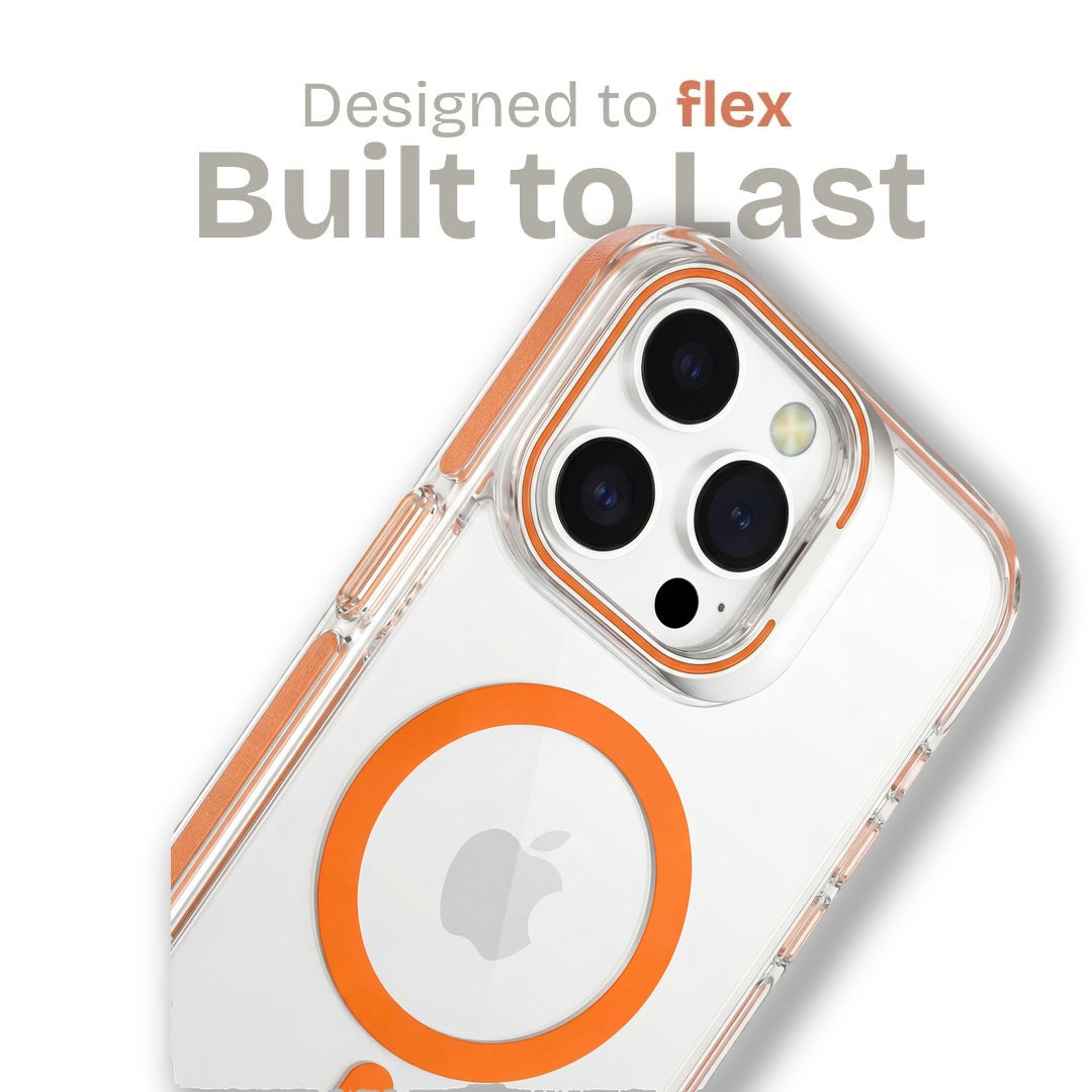 Clear Kickstand iPhone Case for iPhone 16 Pro Max Orange | Macmerise