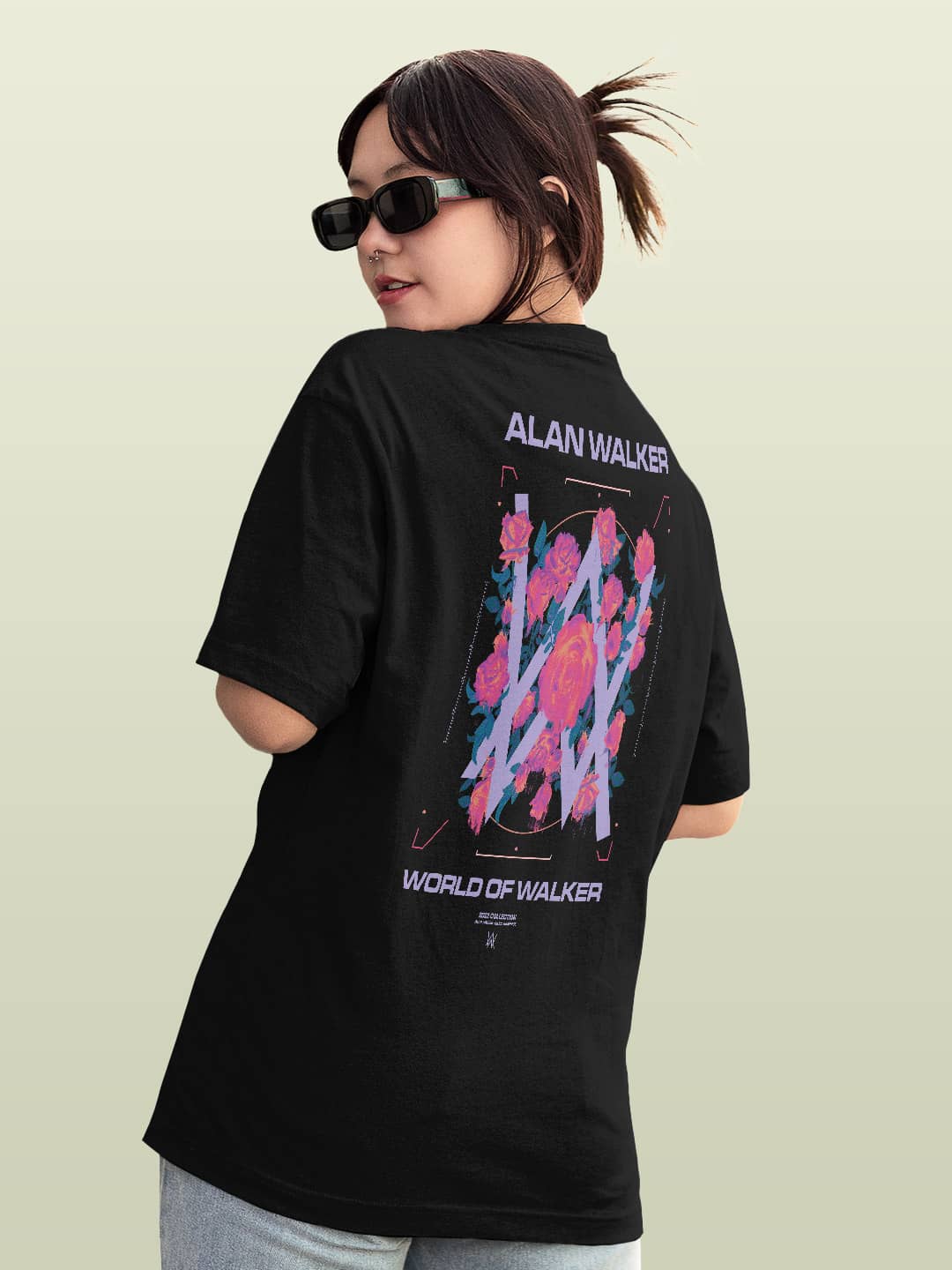 Alan Walker Melting Rose - Womens Oversized T-Shirt Black Large