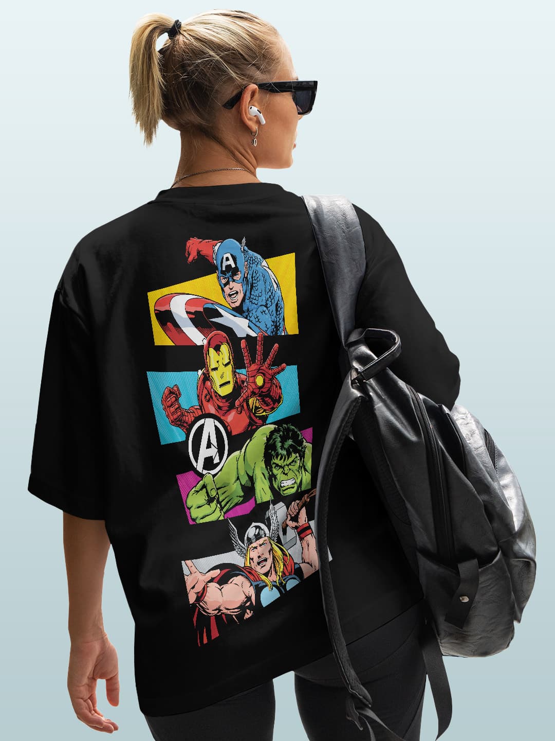 Classic Avengers - Womens T-Shirt - Oversized Fit - Black - XL