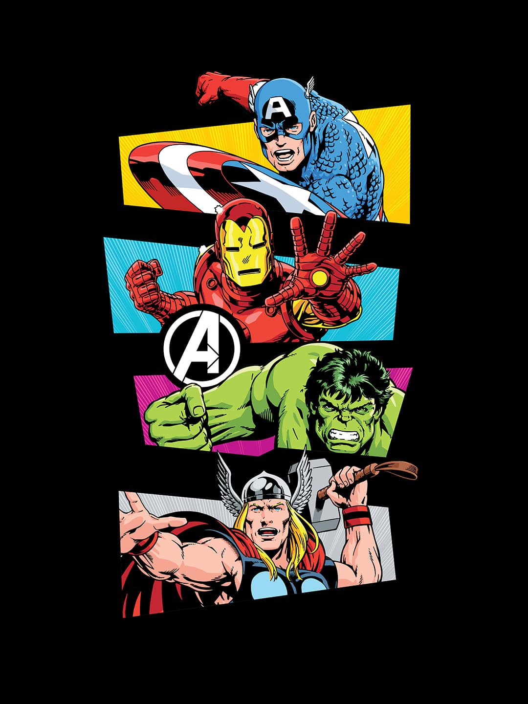 Classic Avengers - Womens T-Shirt - Oversized Fit - Black - XL