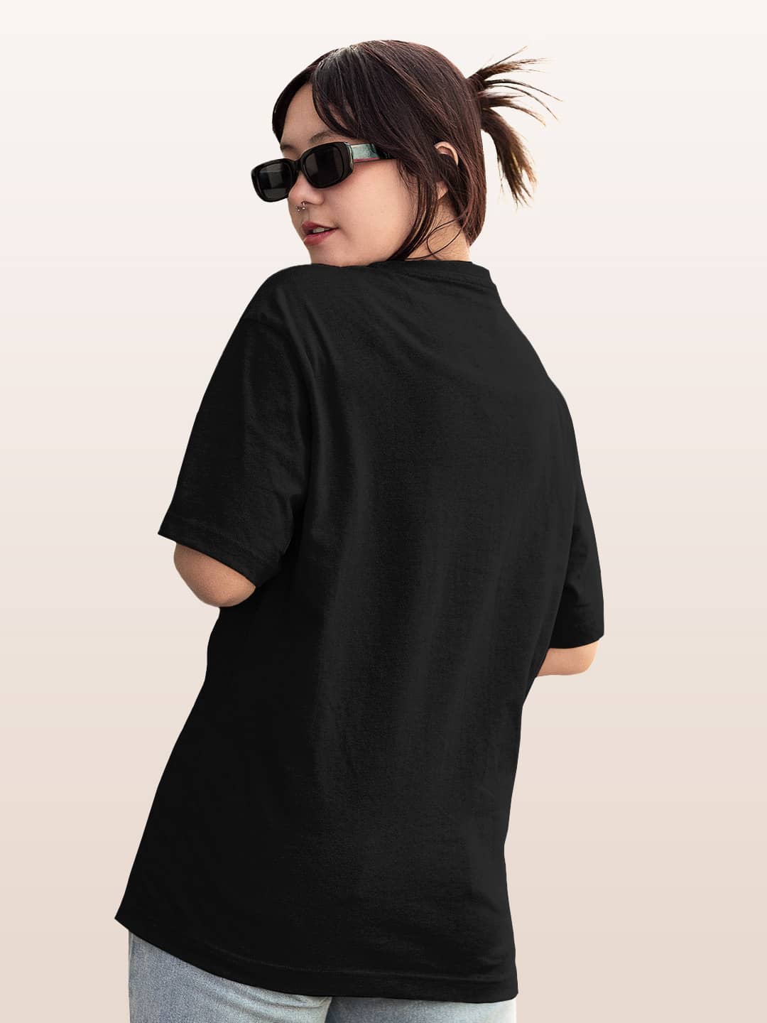 Donalds Happy Face - Womens Oversized T-Shirt Black Small