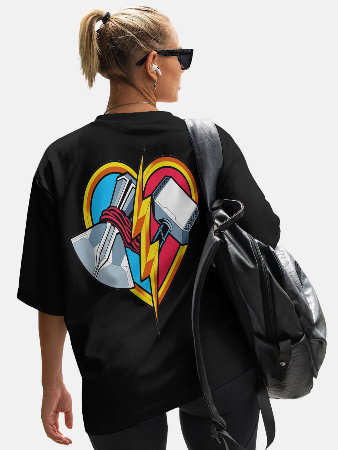 Love and Thunder - Womens Oversized T-Shirt Steel Grey XL