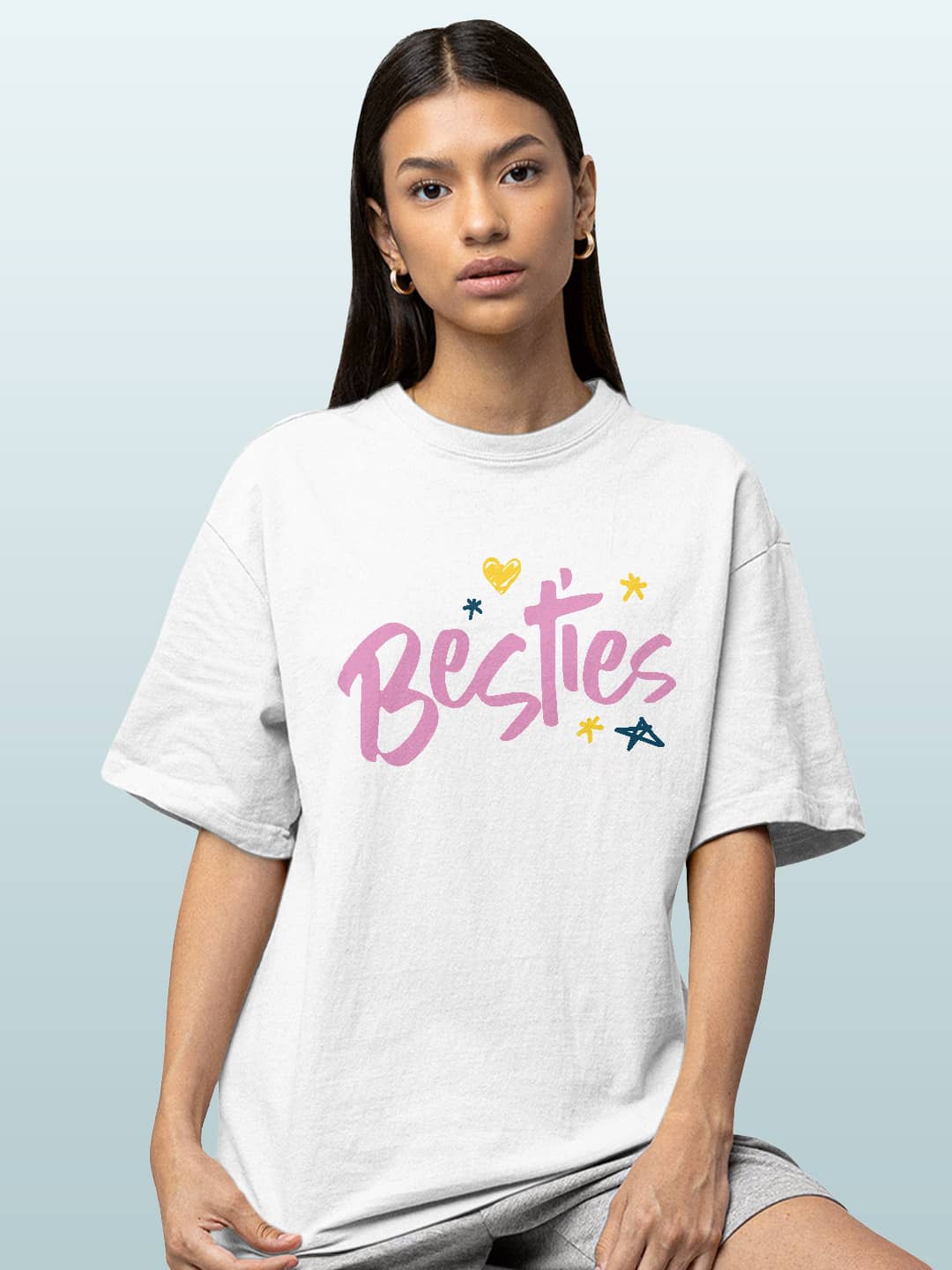 BFF Monica to Rachel - Womens Oversized T-Shirt White Medium