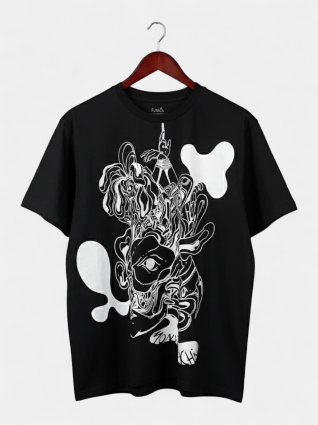 Monster Machine - Mens Oversized T-Shirt Black Large