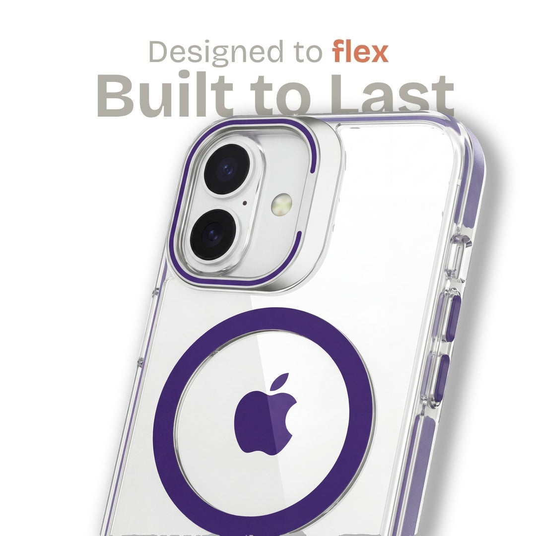 Clear Kickstand iPhone Case for iPhone 16 Plus Purple | Macmerise