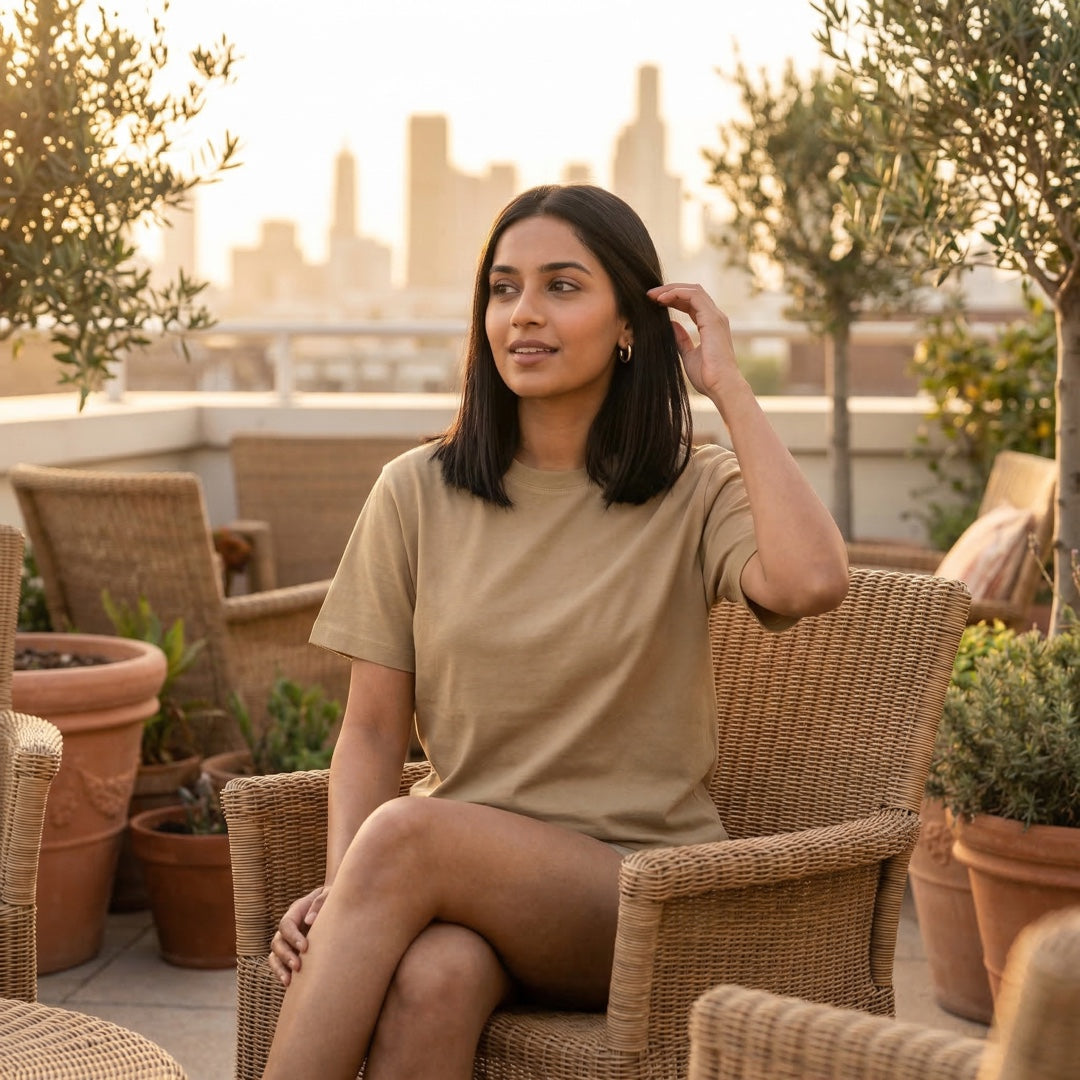 Classic Beige Unisex T-Shirt - detail view | Macmerise