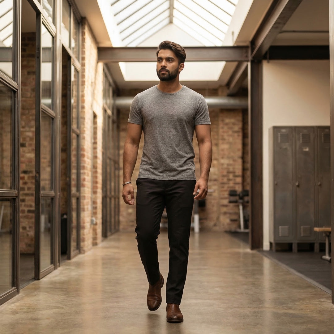 Classic Grey Melange Unisex T-Shirt - back view | Macmerise