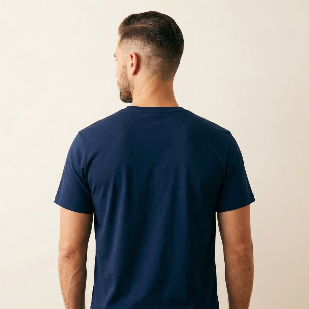 Classic Navy Blue Unisex T-Shirt - detail view | Macmerise