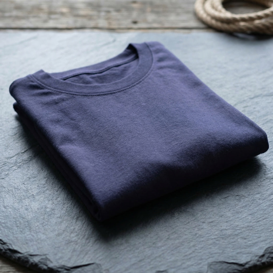 Classic Navy Blue Unisex T-Shirt - detail view | Macmerise