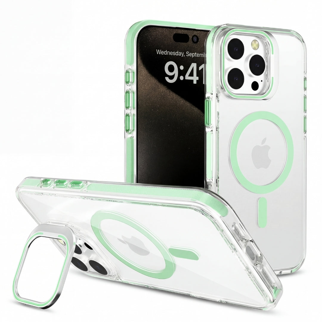 Clear Kickstand iPhone Case for iPhone 16 Pro Max Tea Green | Macmerise