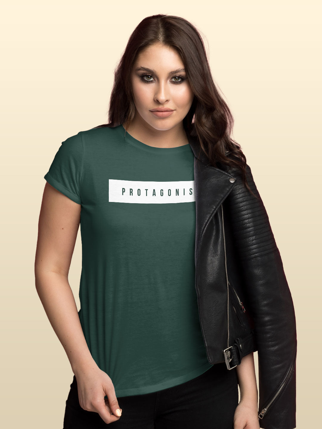 Protagonist - Womens T-Shirt - Regular Fit - Bottle Green - XXL