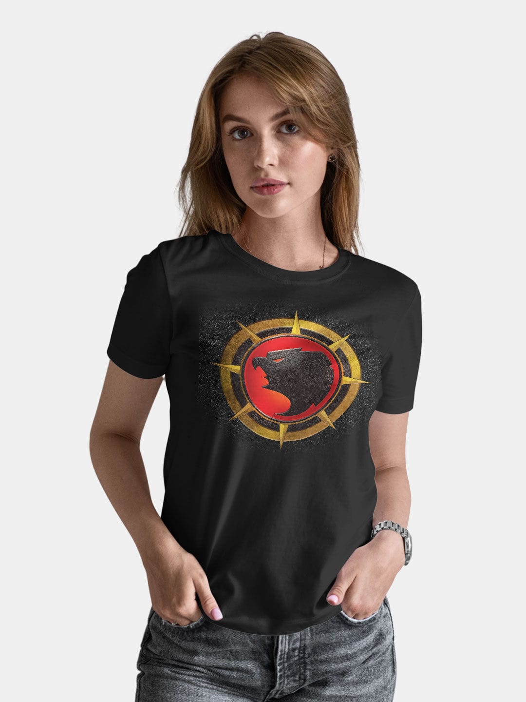 Hawk Bevel - Womens T-Shirt Black Large