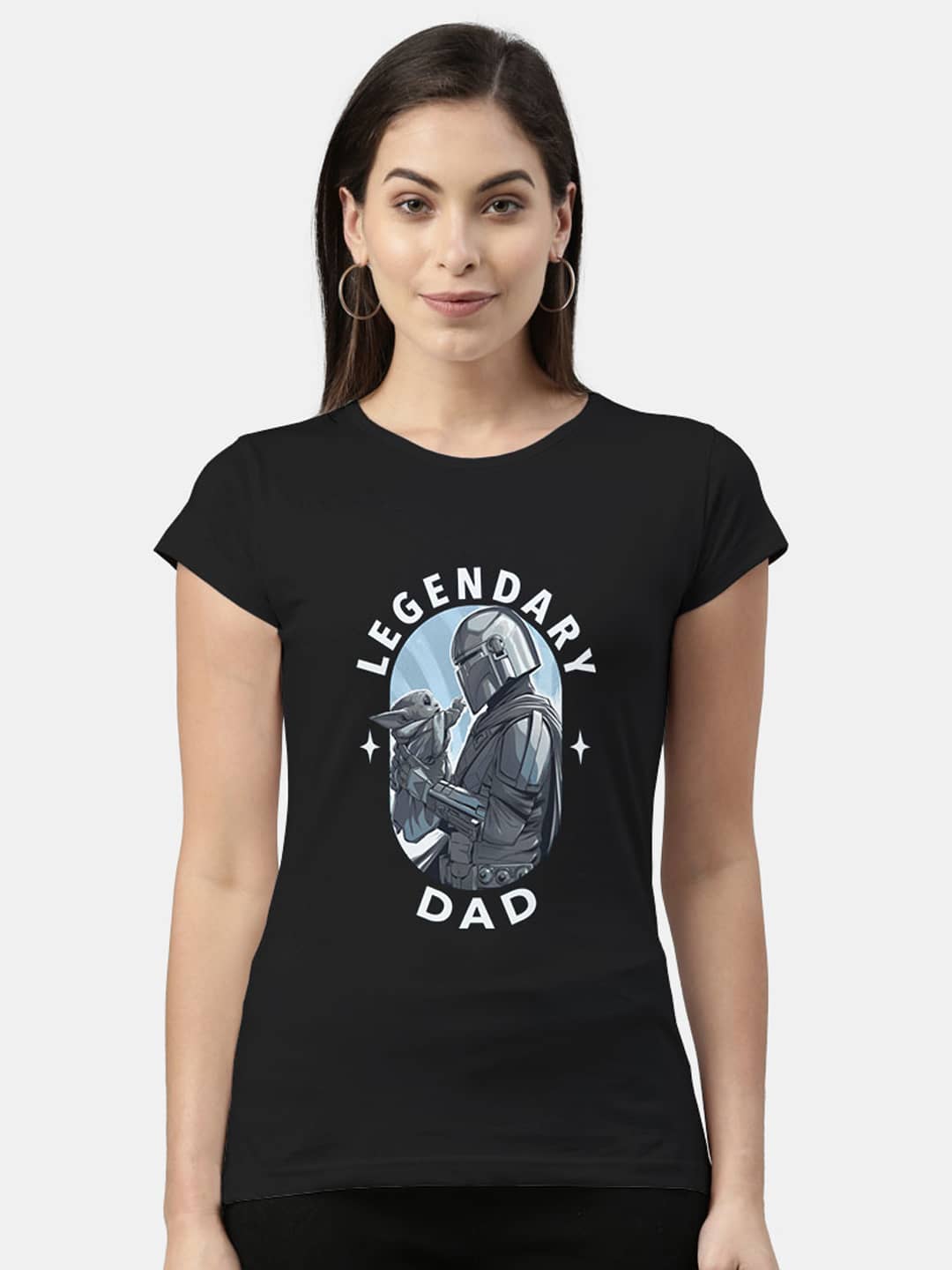 Mandalorian Dad - Womens T-Shirt Black Medium