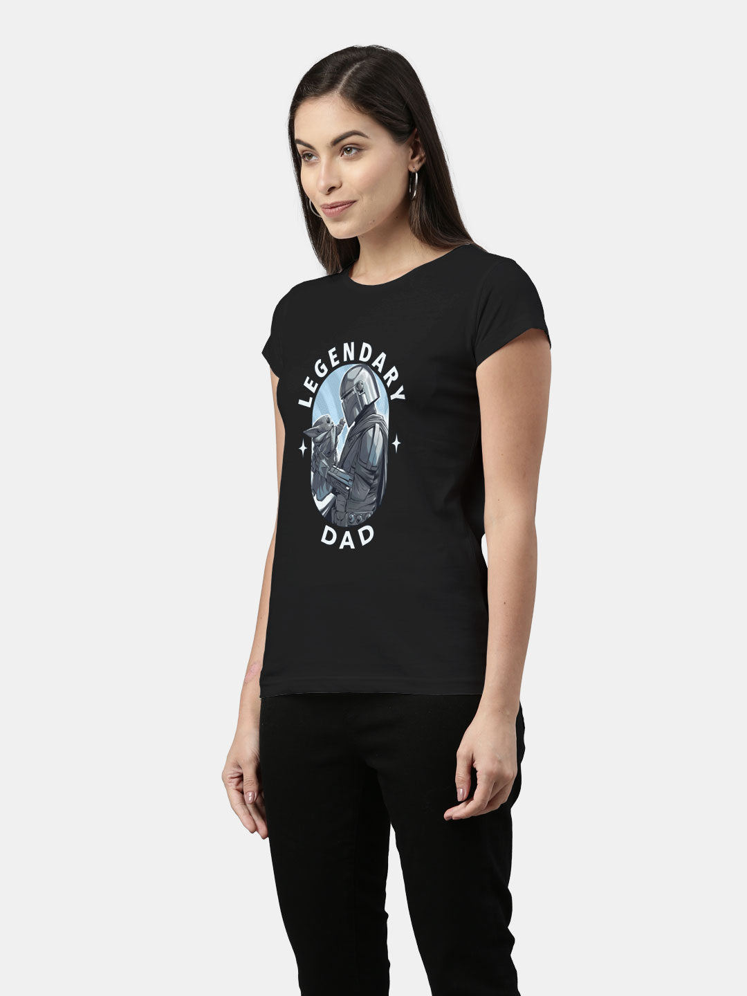 Mandalorian Dad - Womens T-Shirt Black Medium