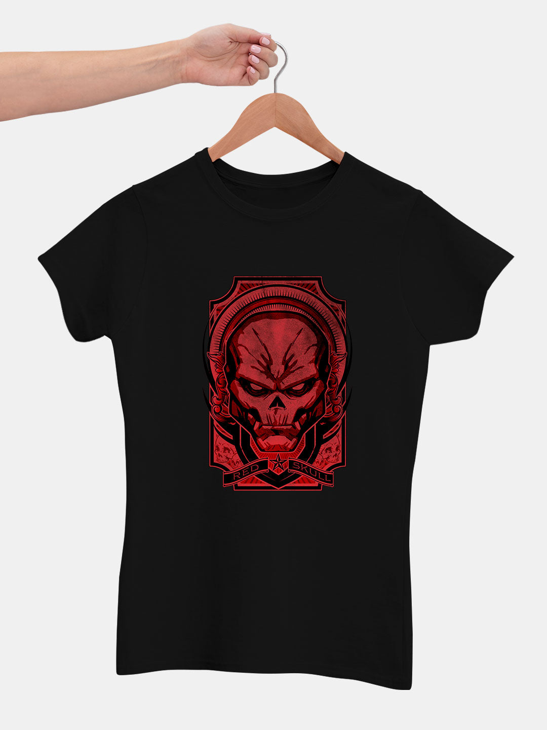 Red Skull Saga - Womens T-Shirt Black Medium