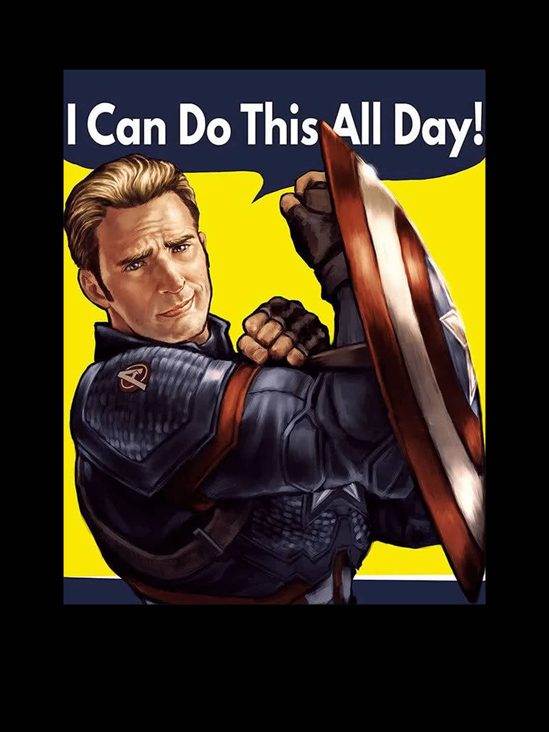 All Day Ready Steve - Womens T-Shirt Black Medium