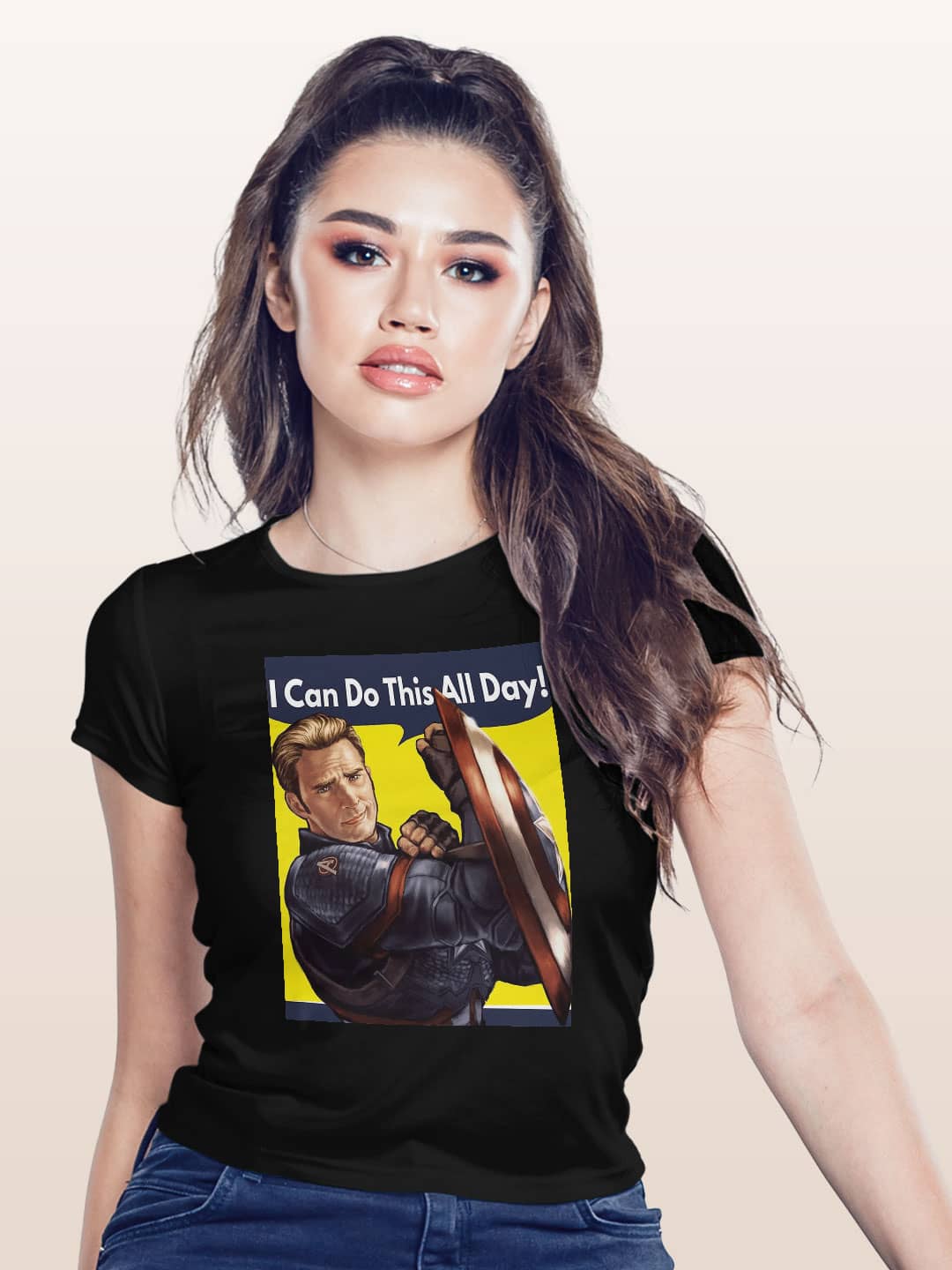 All Day Ready Steve - Womens T-Shirt Black Medium