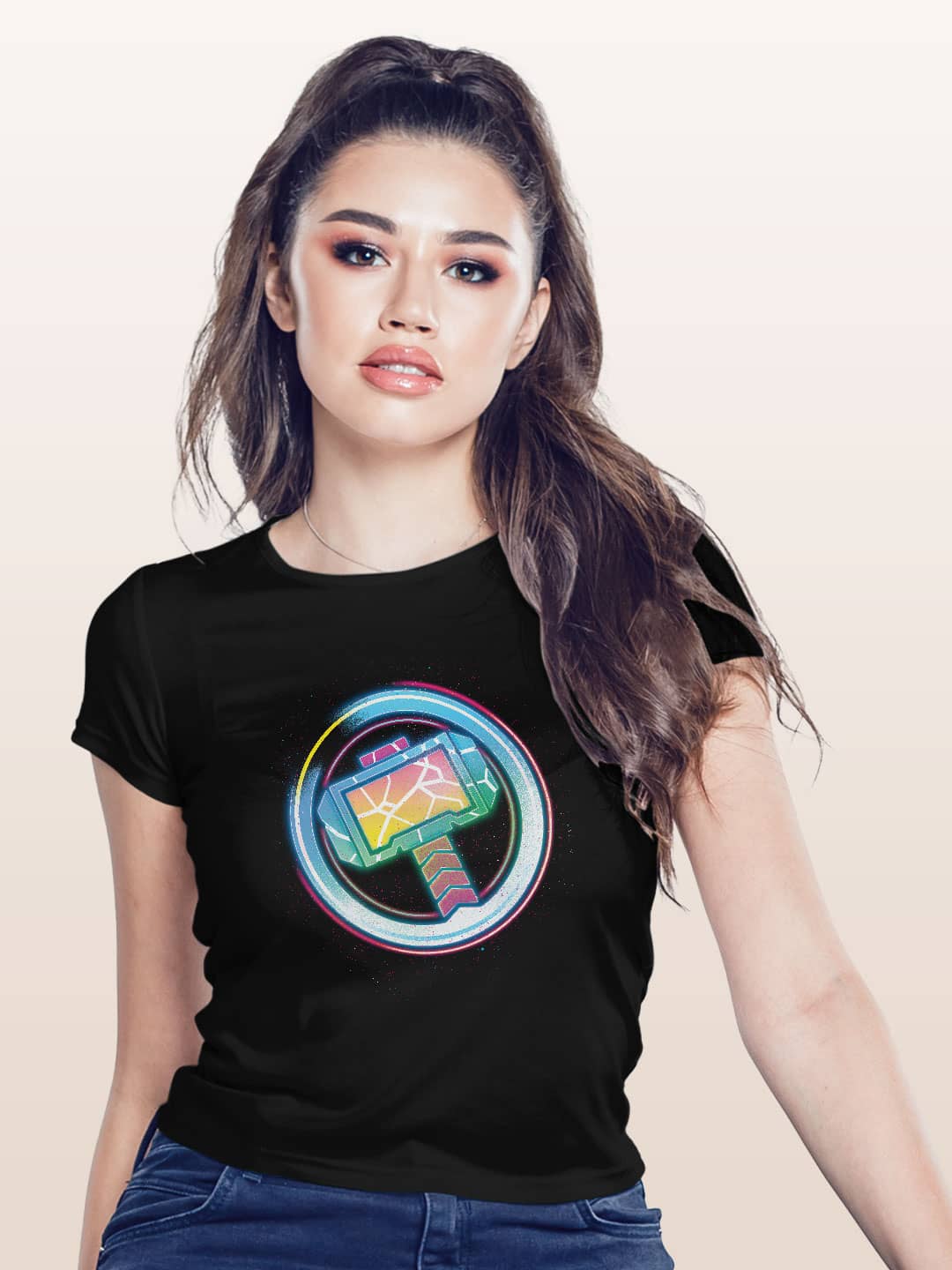 Bifrost Mjolnir - Womens T-Shirt Black Large