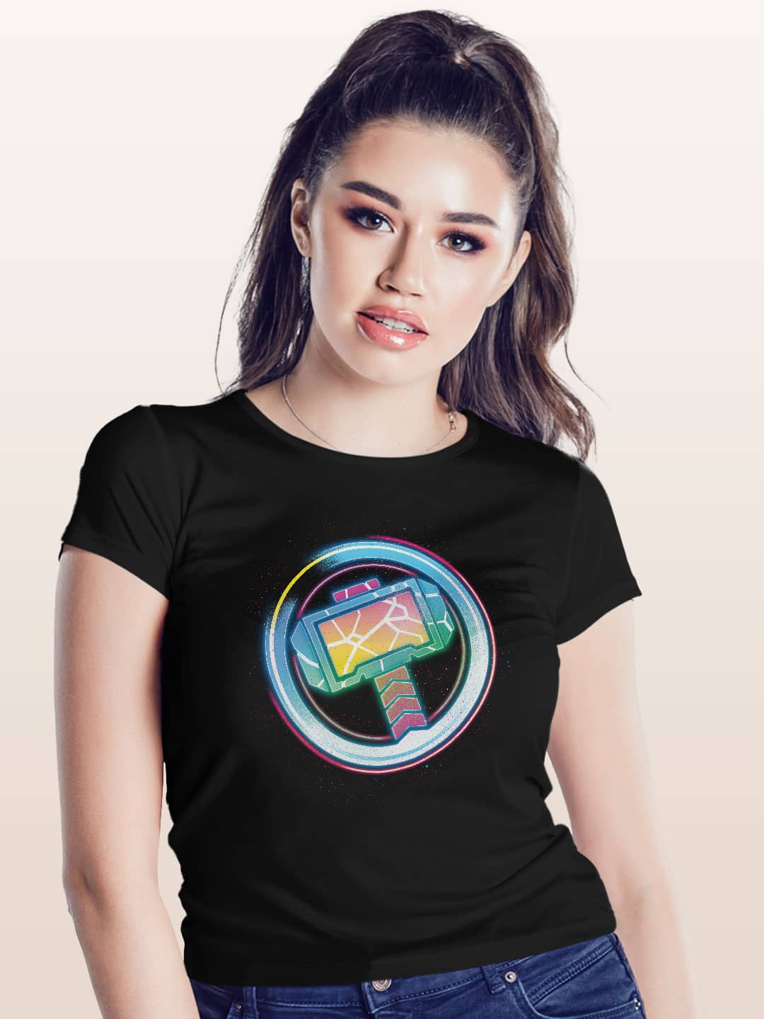 Bifrost Mjolnir - Womens T-Shirt Black Large