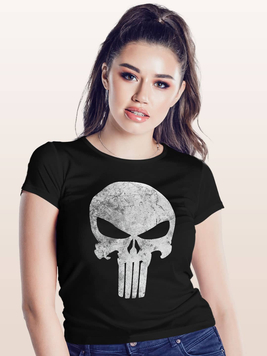 Punisher Symbol - Womens T-Shirt Black Medium