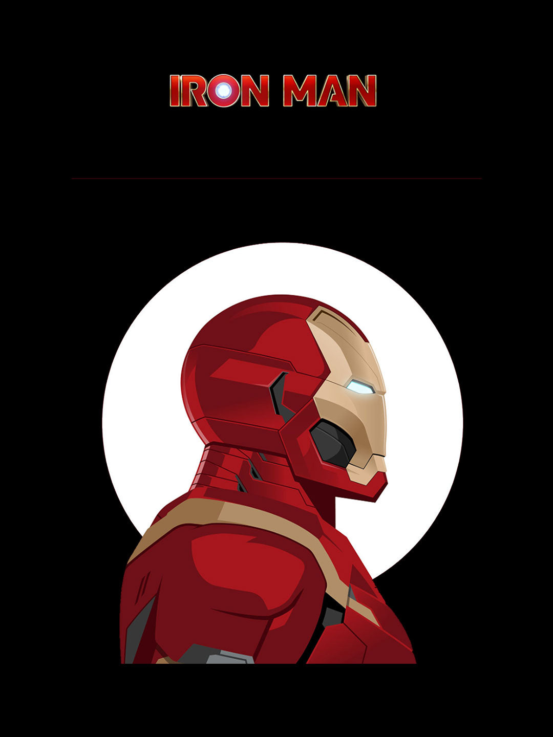 Iron Man Profile - Womens T-Shirt Black Medium