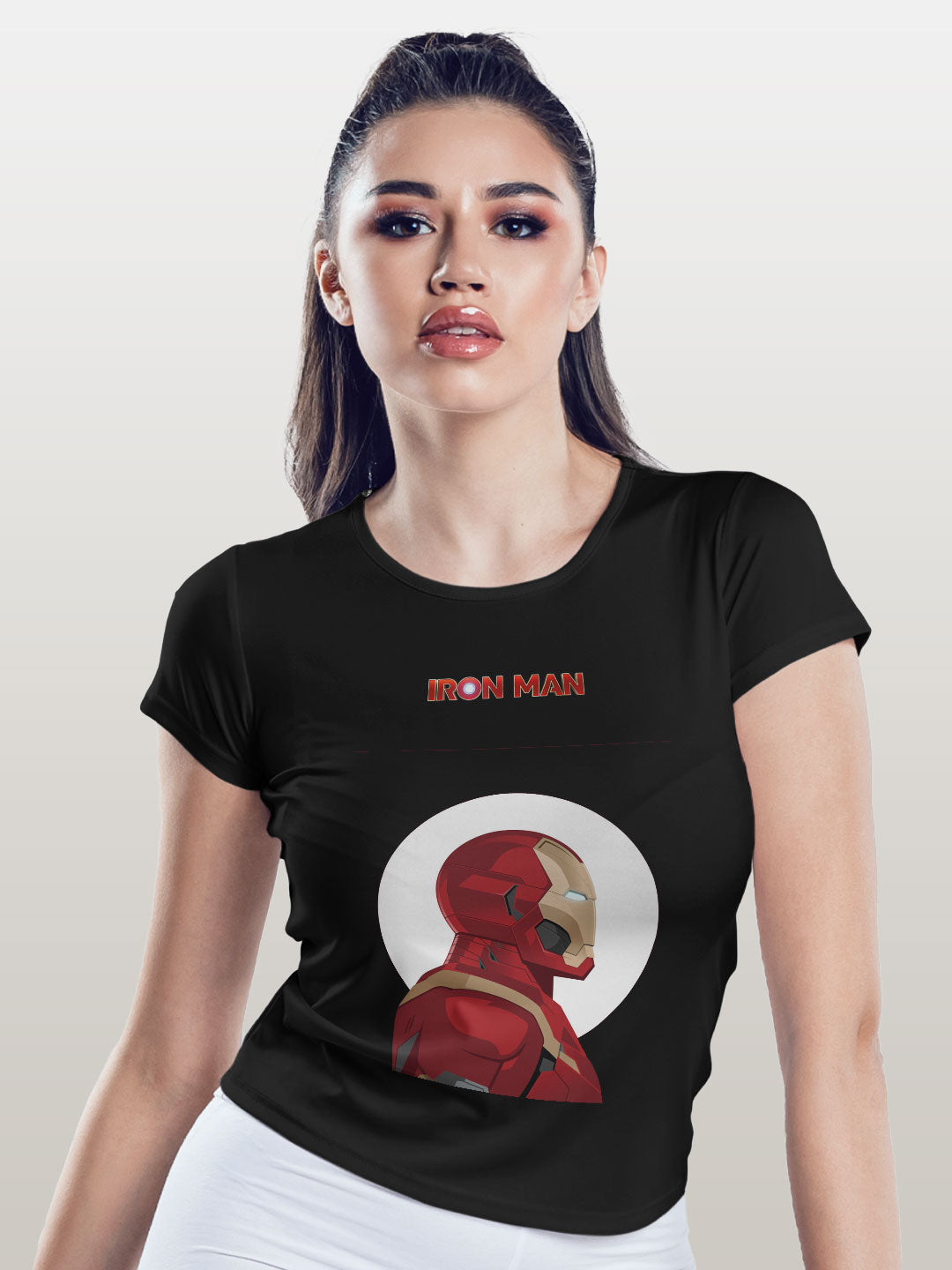 Iron Man Profile - Womens T-Shirt Black Medium