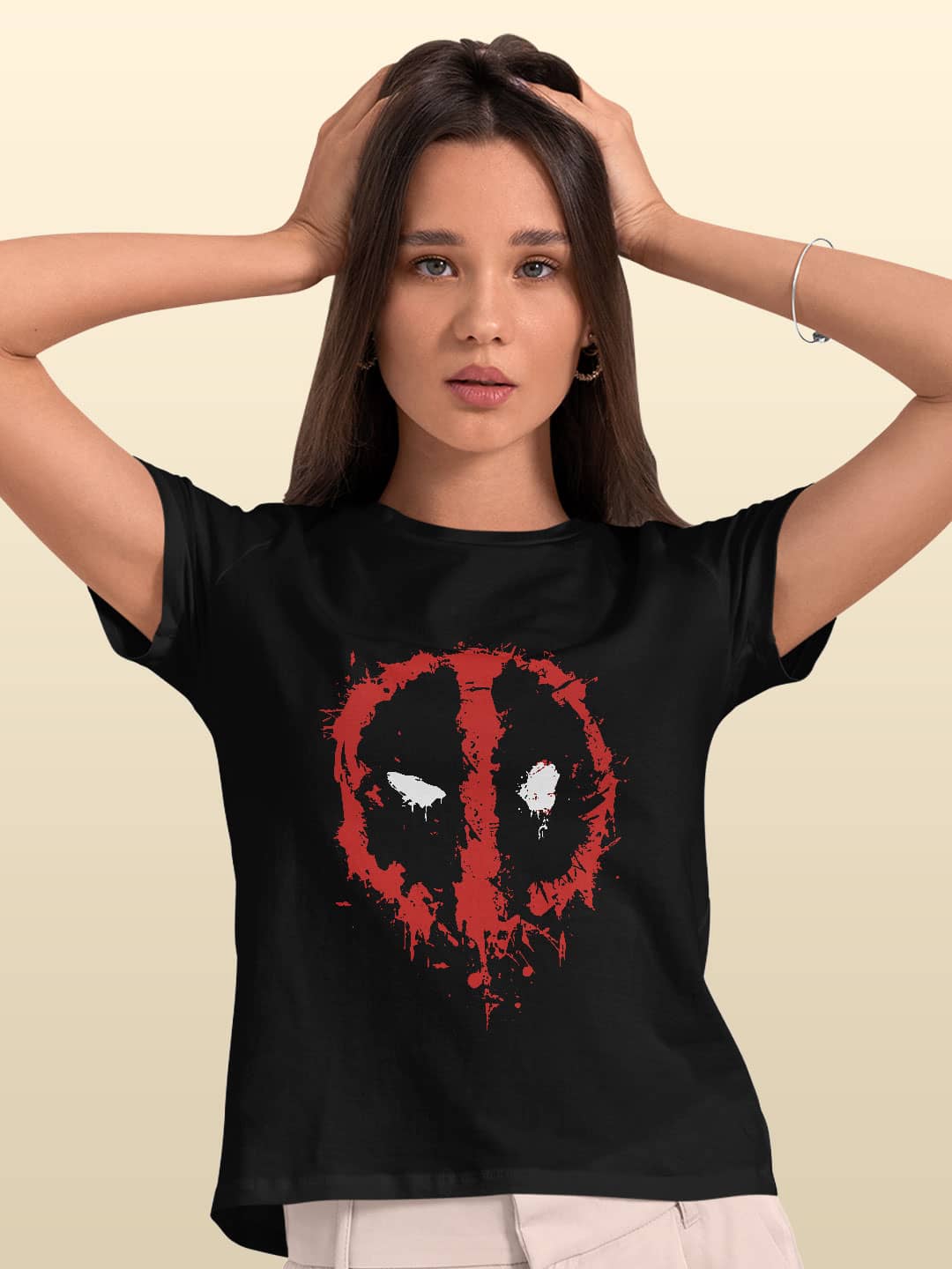 Deadpool Splash - Womens T-Shirt Black Medium