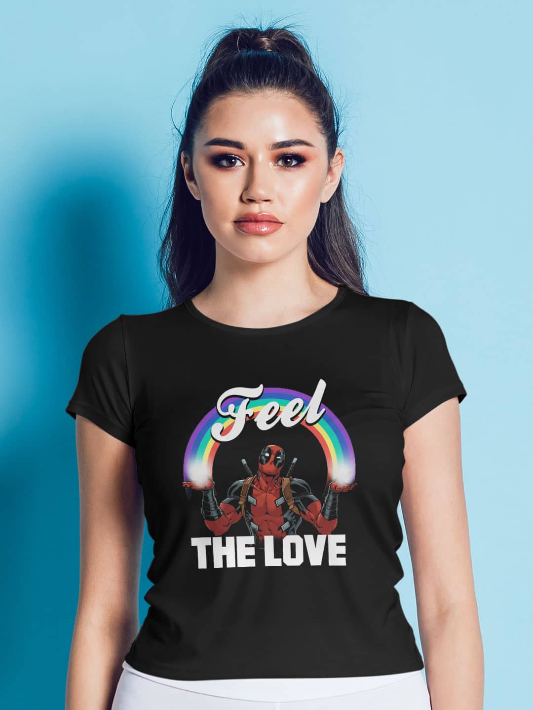 Deadpool Love - Womens T-Shirt Black Medium