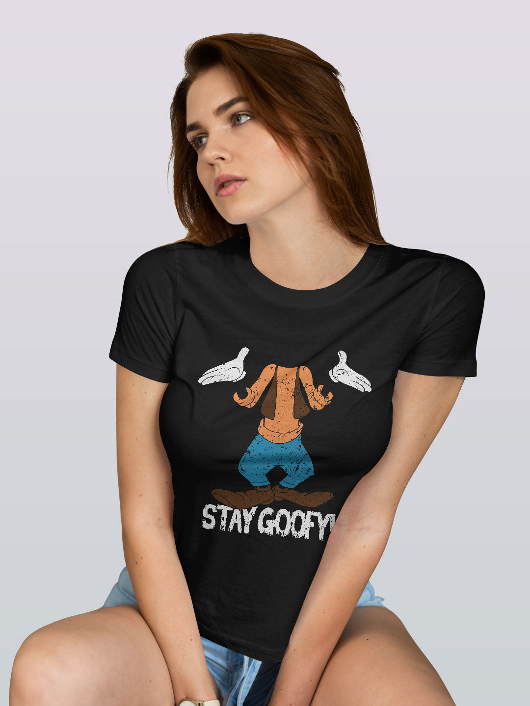 Stay Goofy - Womens T-Shirt Black Large