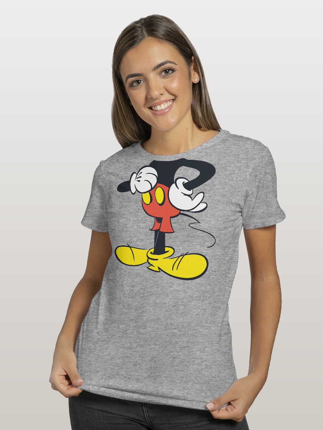 Mickey Body - Womens T-Shirt Grey Melange Small