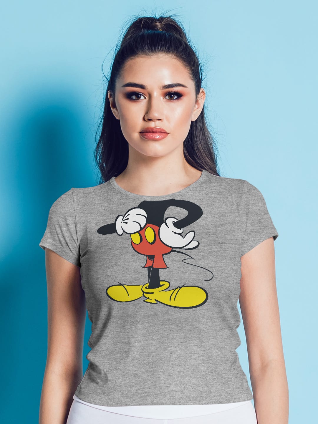 Mickey Body - Womens T-Shirt Grey Melange Medium