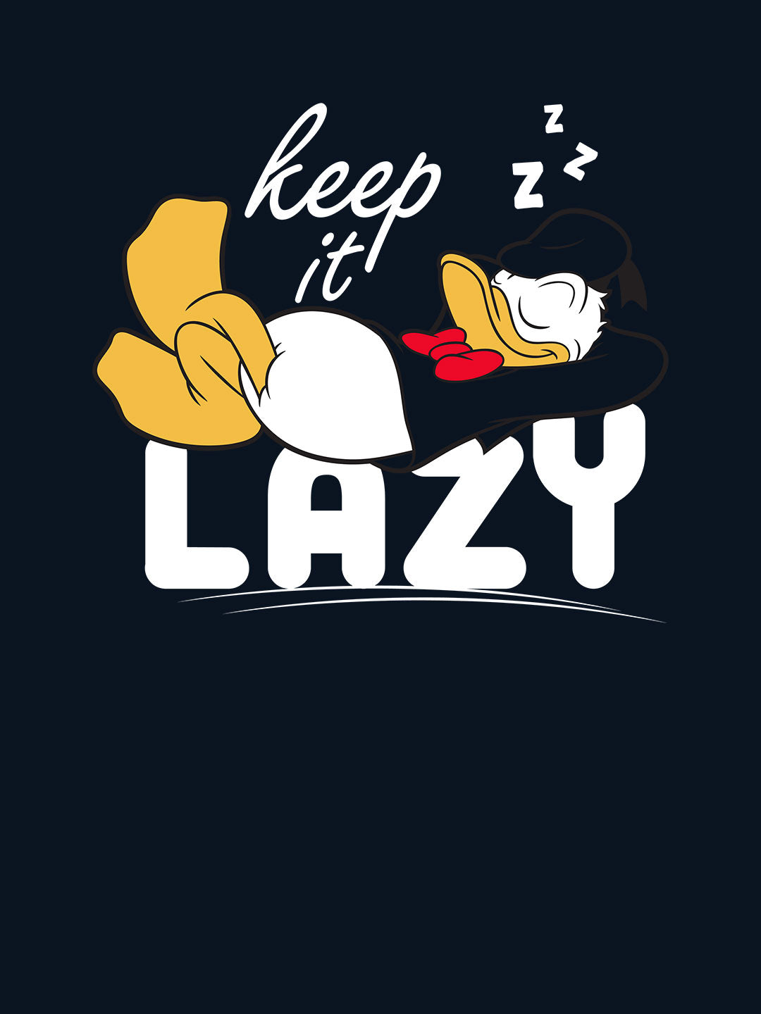 Donald Keeping it Lazy - Womens T-Shirt Navy Blue Large
