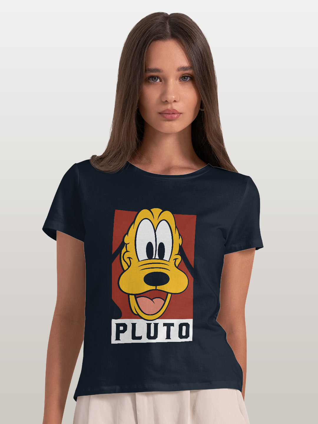 Pluto Portrait - Womens T-Shirt Navy Blue XXL