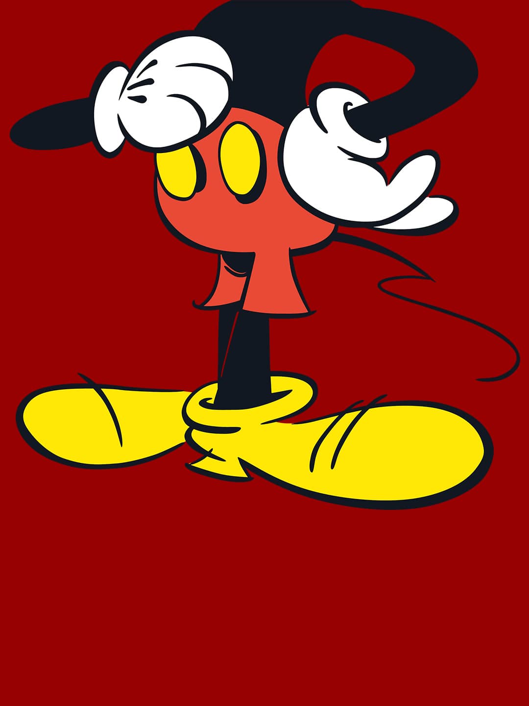 Mickey Body - Womens T-Shirt Red Medium