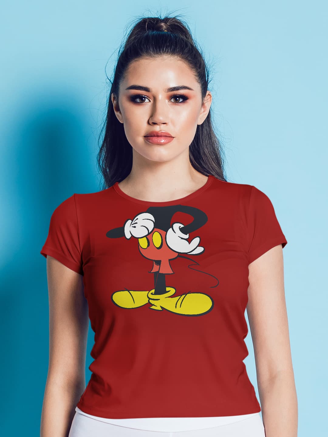 Mickey Body - Womens T-Shirt Red Medium