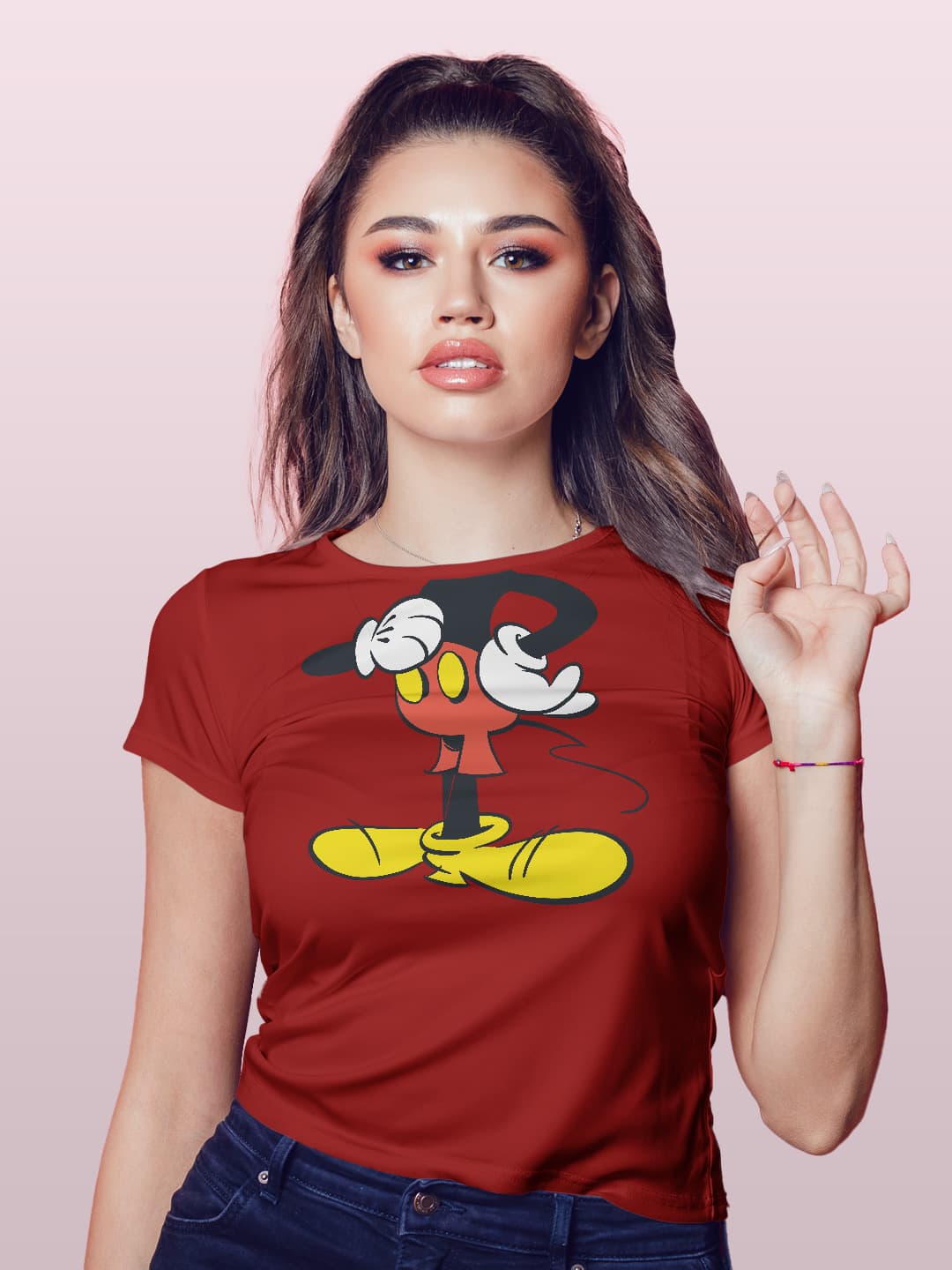 Mickey Body - Womens T-Shirt Red Medium
