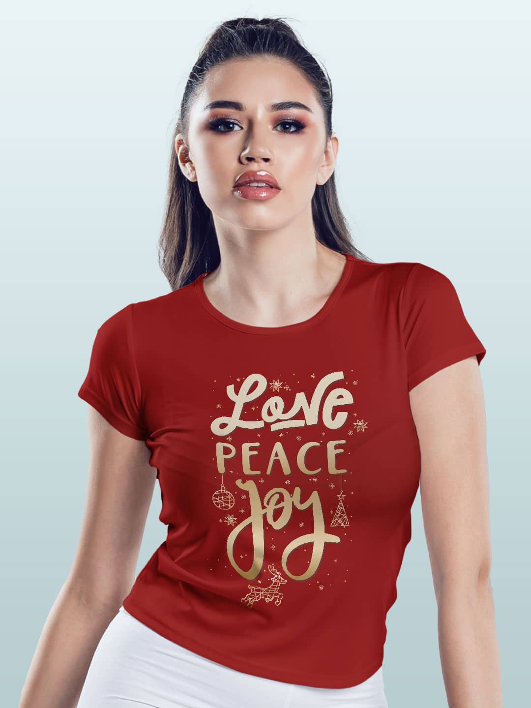 Christmas Love - Womens T-Shirt Red Large