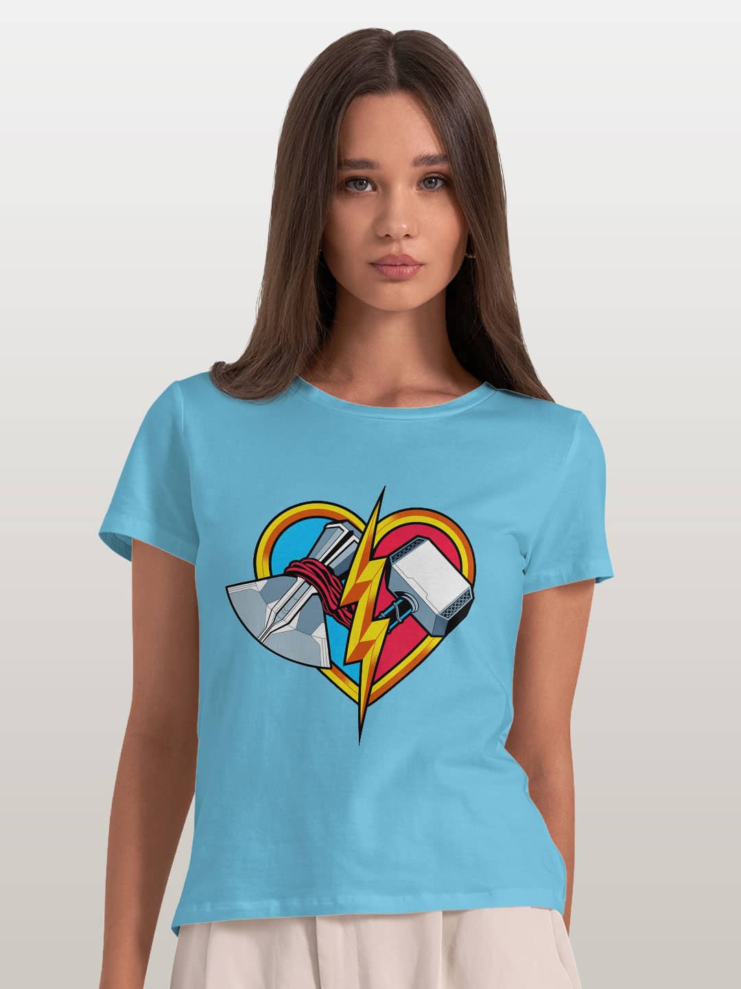 Love and Thunder - Womens T-Shirt Sky Blue XL