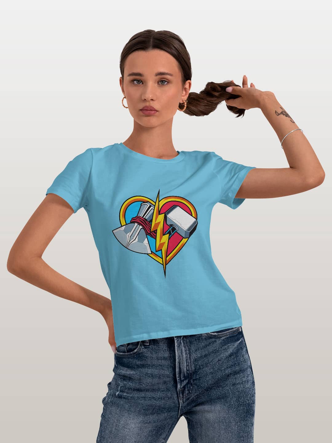 Love and Thunder - Womens T-Shirt Sky Blue XL